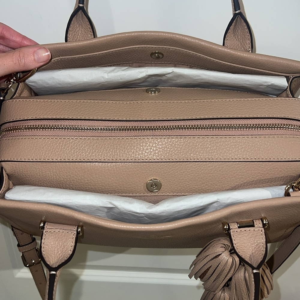 kate spade Beige/Taupe Leather Satchel with Tassel Charms - Picture 6 of 14
